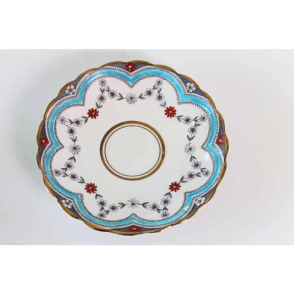 Vintage Tea Cup and Saucer Lefton Rosina Bone China Made in England Blue Gold - Picture 6 of 8